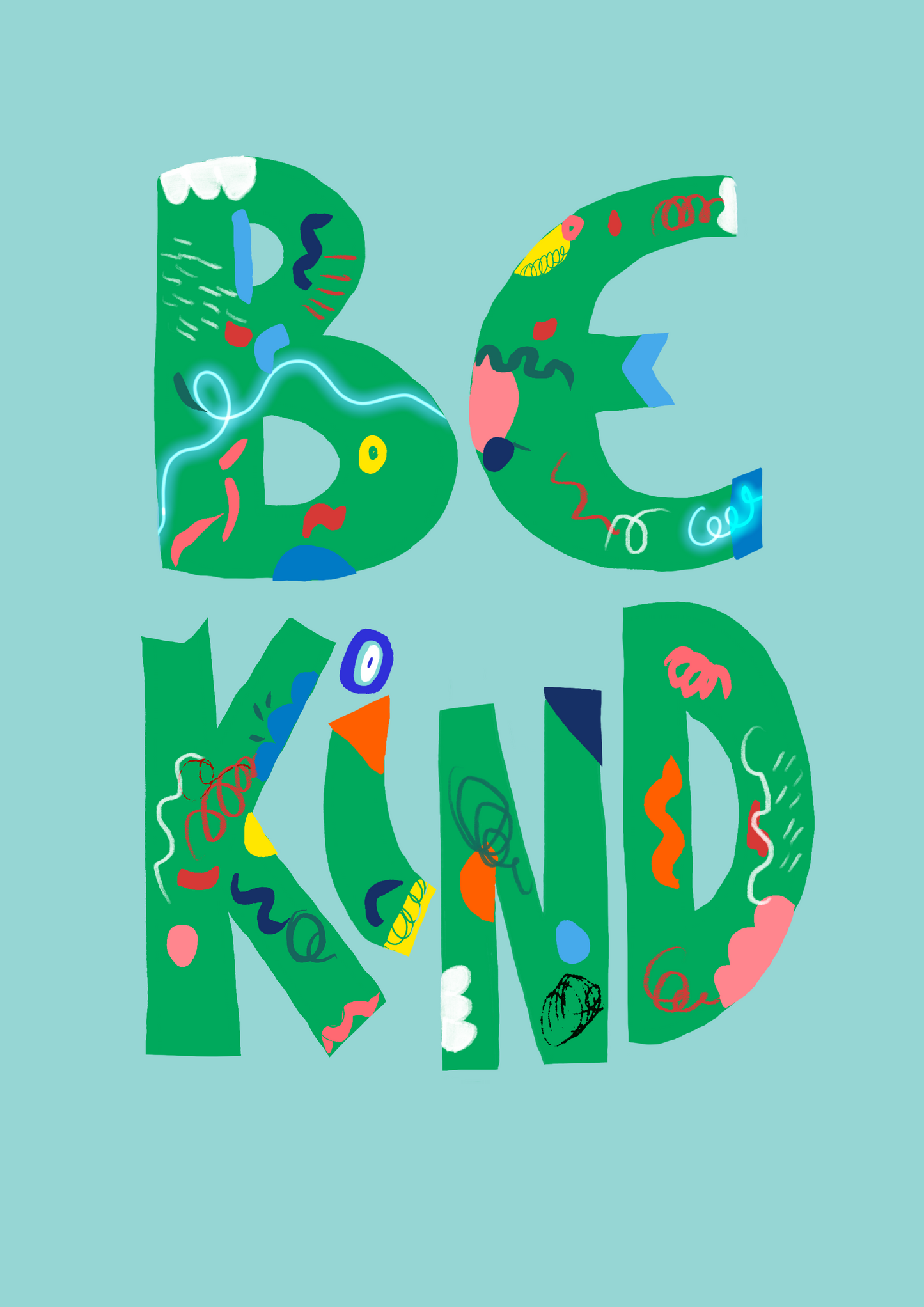 BE KIND 2 Art Print | Positive Affirmation Wall Art
