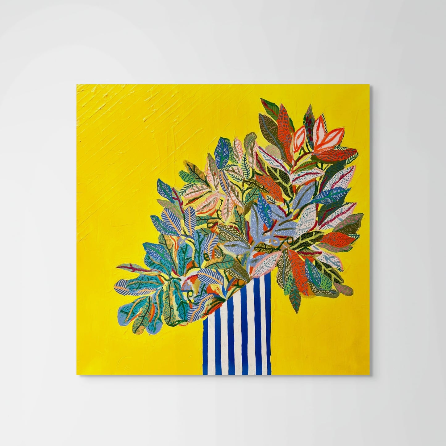 “Buy Yourself Flowers” – Original Mixed Media Painting on Canvas (24x24) - VIOLETREDSTUDIO