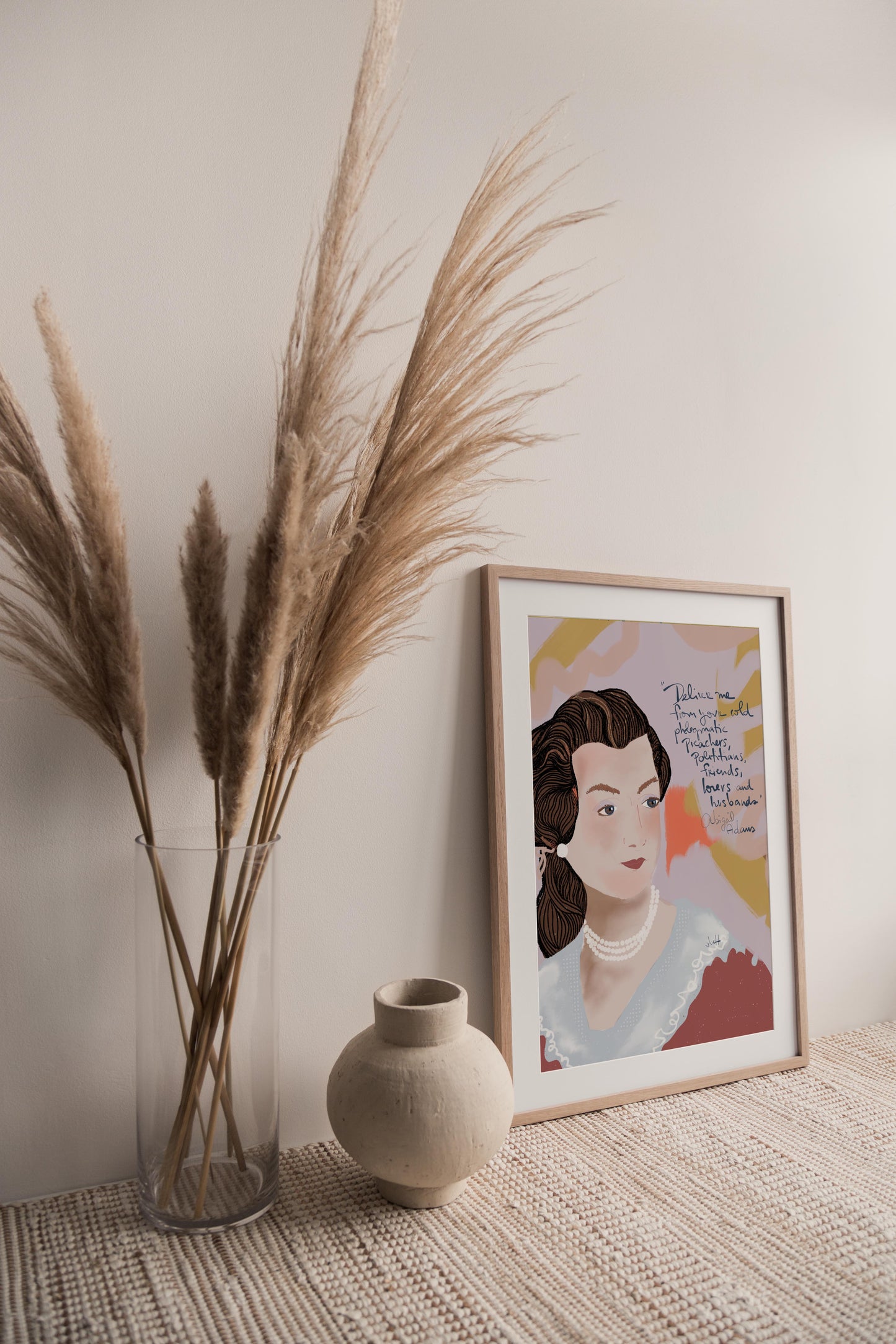 Abigail Adams Wall Art Print: Feminist Icon Portrait for Office Cubicle Decor & Political Gifts