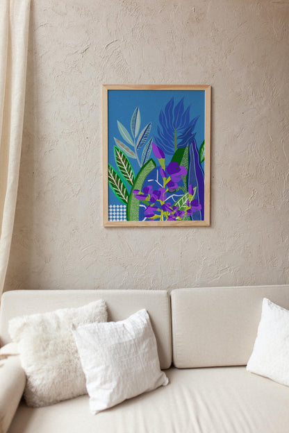 Summer-Inspired Relaxing Wall Art - Blue Minimalist Abstract Print for Serene Modern Home Decor - VIOLETREDSTUDIO
