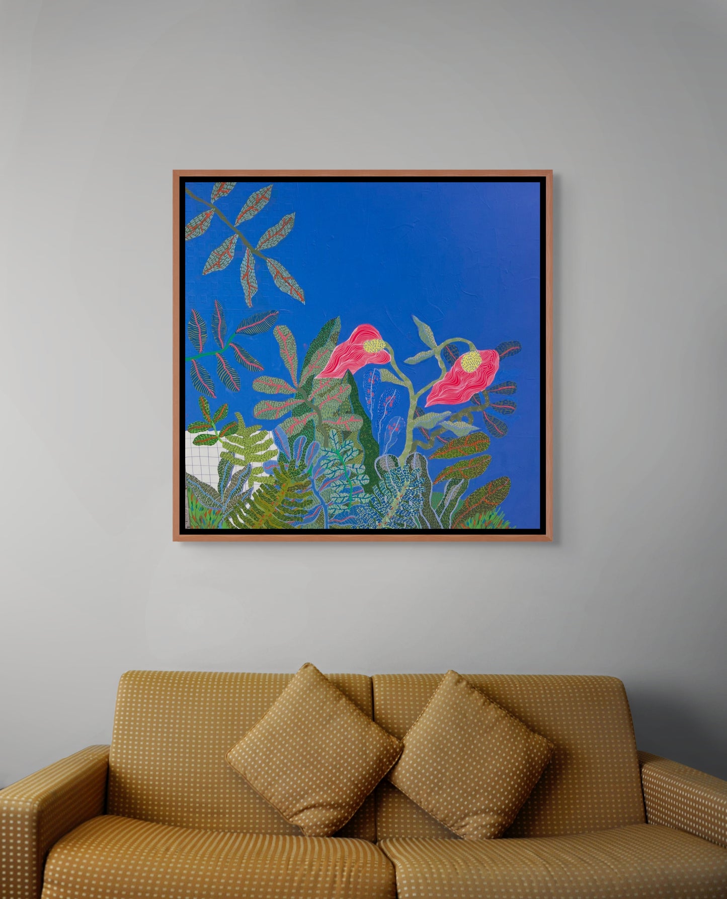 Baile Inolvidable #2 | 36 x 36 Abstract Botanical Original Wall Art | Mixed Media Original on Canvas | One of a Kind - VIOLETREDSTUDIO