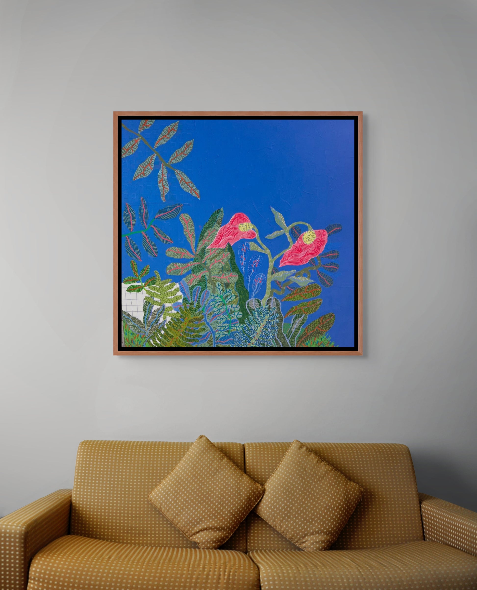 Baile Inolvidable #2 | 36 x 36 Abstract Botanical Original Wall Art | Mixed Media Original on Canvas | One of a Kind - VIOLETREDSTUDIO