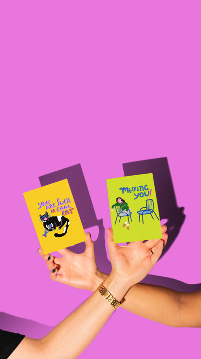 You're Such a Cool Cat Greeting Card - VIOLETREDSTUDIO
