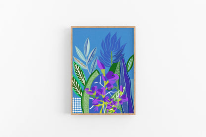 Summer-Inspired Relaxing Wall Art - Blue Minimalist Abstract Print for Serene Modern Home Decor - VIOLETREDSTUDIO