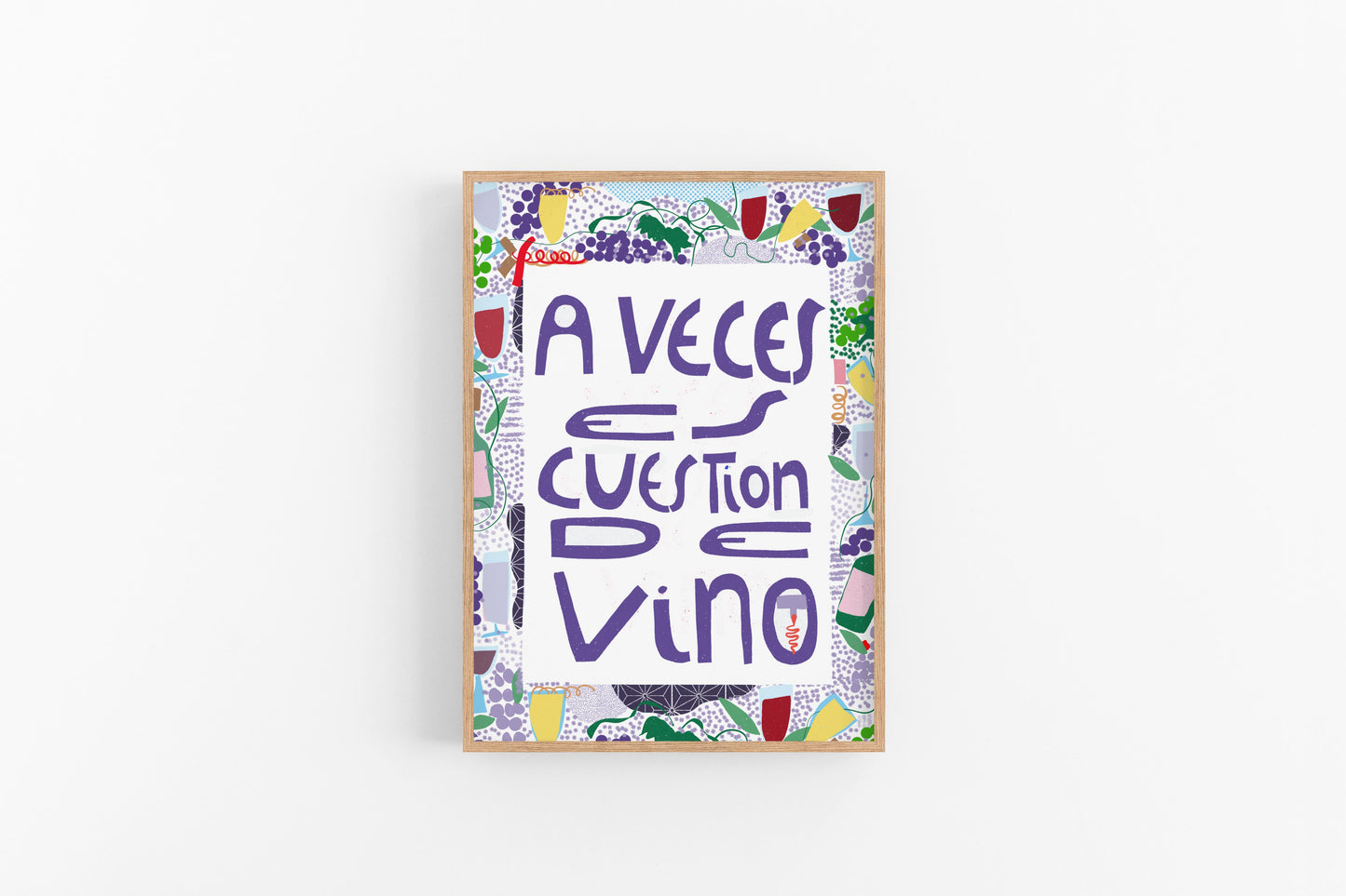 The perfect art print for a wine lover's bar area, kitchen or wine cellar