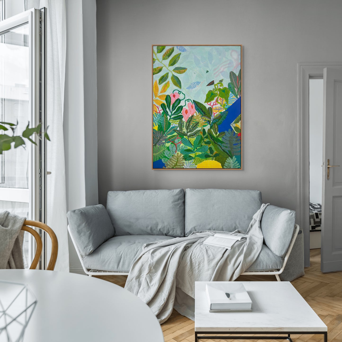 “I Promise It Goes On” – Original Mixed Media Painting on Canvas (44x32") - VIOLETREDSTUDIO