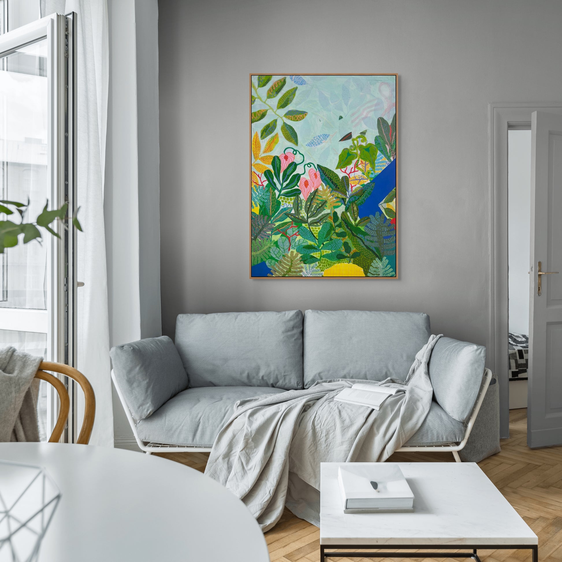 “I Promise It Goes On” – Original Mixed Media Painting on Canvas (44x32") - VIOLETREDSTUDIO