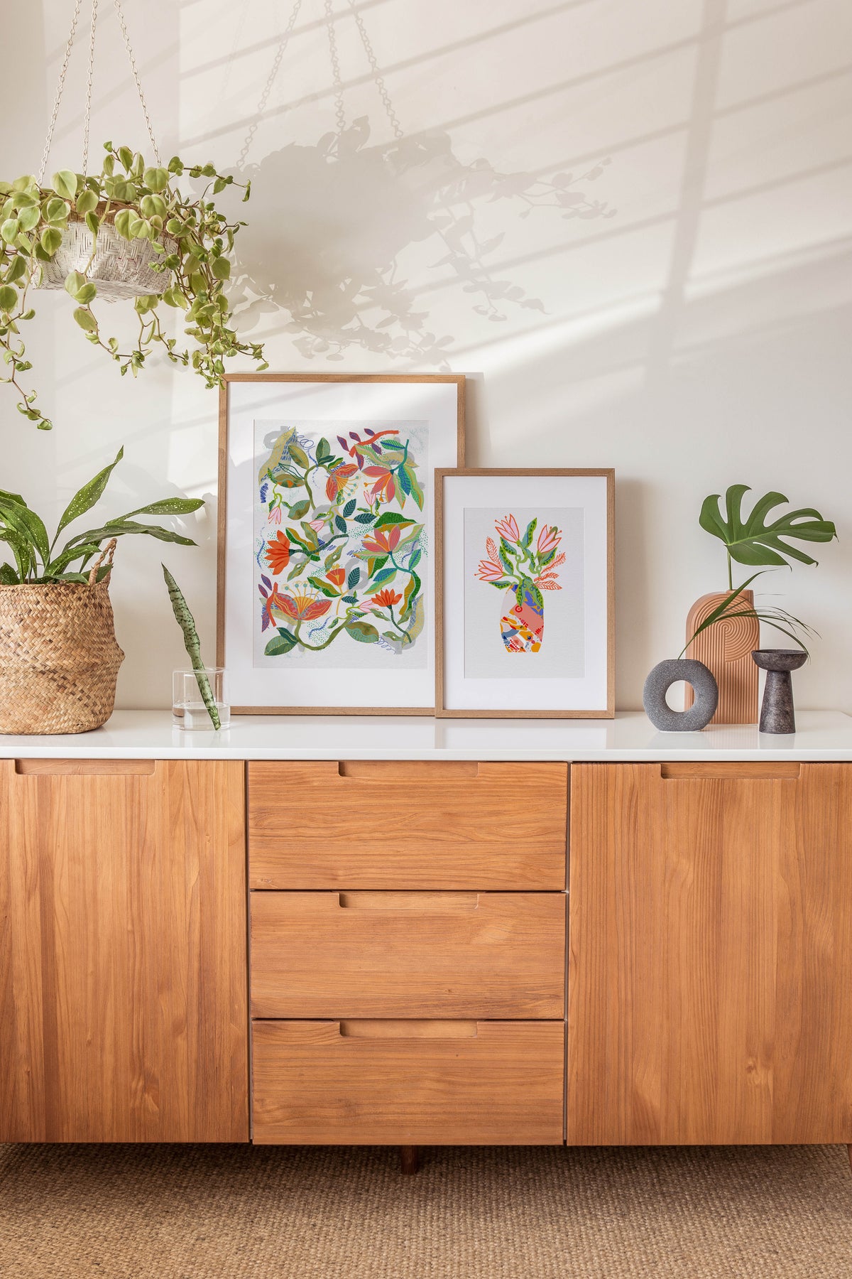 Maximalist Pink Bouquet floral wall art