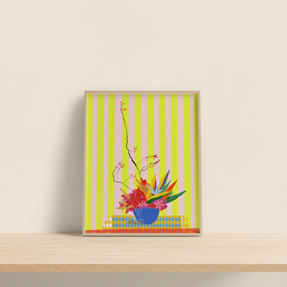 Berry Flower Color Palette Art, New Home Gift, Positive Wall Art, Retro Art Print, Flower Art #12 - VIOLETREDSTUDIO