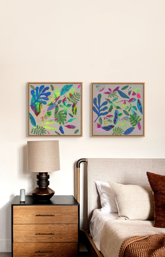 “Electric Garden” – Original Mixed Media Painting on Canvas (12x12)