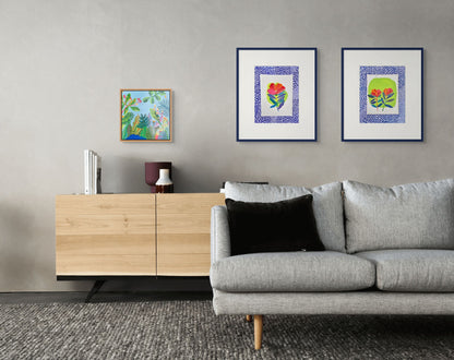 Glow Bloom – Original Flower Art on Paper - VIOLETREDSTUDIO