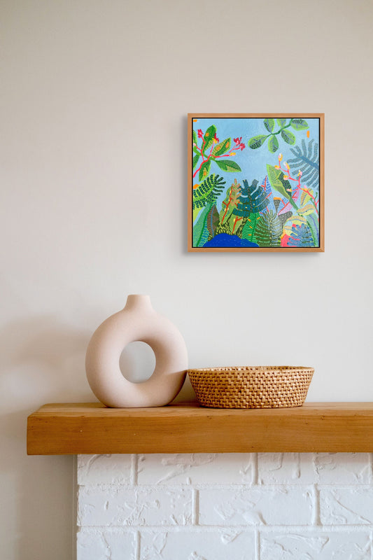 Canopy Glow – Original Mixed Media on Wood Panel (12x12)