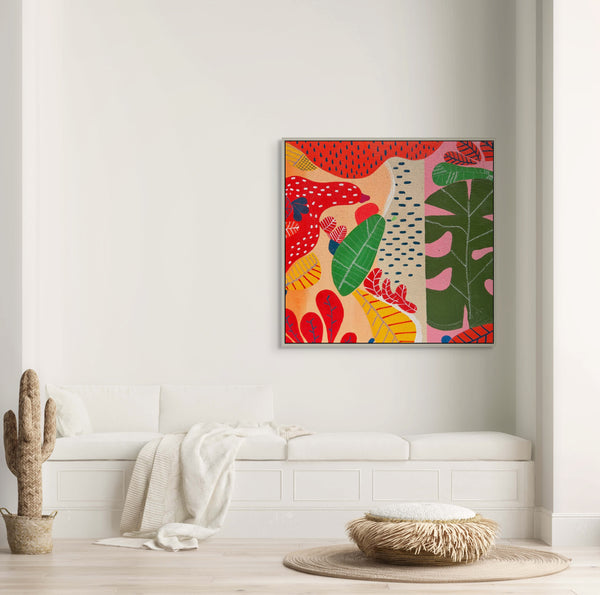 Colorful Amazonia | 30x30 Original Painting on Canvas - VIOLETREDSTUDIO
