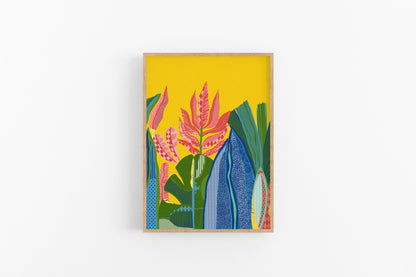Summer Greenery Wall Art - Yellow Art Print for Bedrooms, Cubicle & Dorm Room Decor, Perfect Pick-Me-Up Gift - VIOLETREDSTUDIO