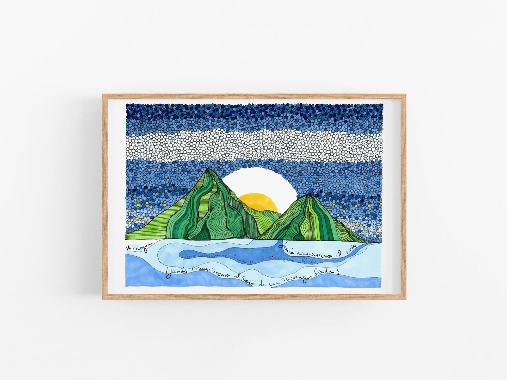 Vibrant Nicaragua Wall Art Set: 4 Colorful Prints for Cubicle, Dorm, Office Decor - Unique Father's Day Gift - VIOLETREDSTUDIO