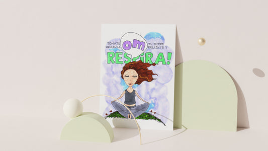 Respira Spanish art print from Violet Red Studio, a reminder to pause.