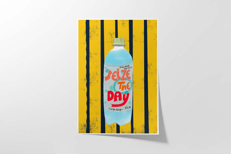 Seize the Day Seltzer Kitchen Wall Art Print | Counter Culture - VIOLETREDSTUDIO