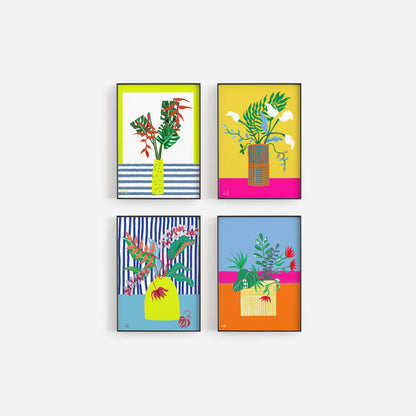 Colorful Flower Arrangement | Art Print |  Maximalist Aesthetic for Dorm, Living Room, Office Decor - Uplifting Gift - VIOLETREDSTUDIO