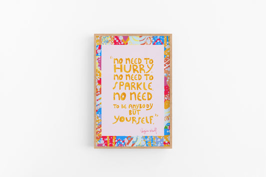 Virginia Woolf Inspirational Quote Print – Be Yourself Wall Art