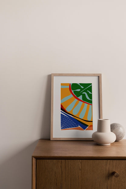 Serene Green Floral Abstract Garden Print: Nature-Inspired Modern Wall Art for Living Room Decor - VIOLETREDSTUDIO