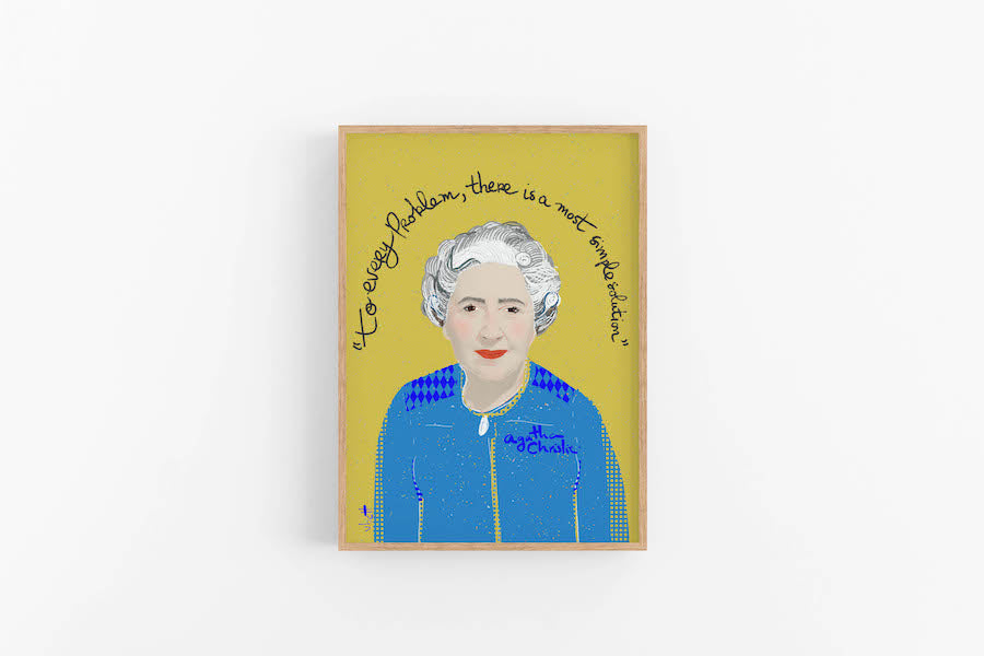 Agatha Christie Art Print - VIOLETREDSTUDIO
