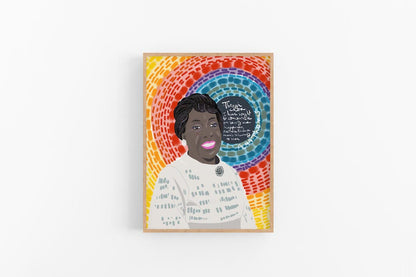 Alma Thomas Portrait, Fan Art Cubicle Decor - VIOLETREDSTUDIO