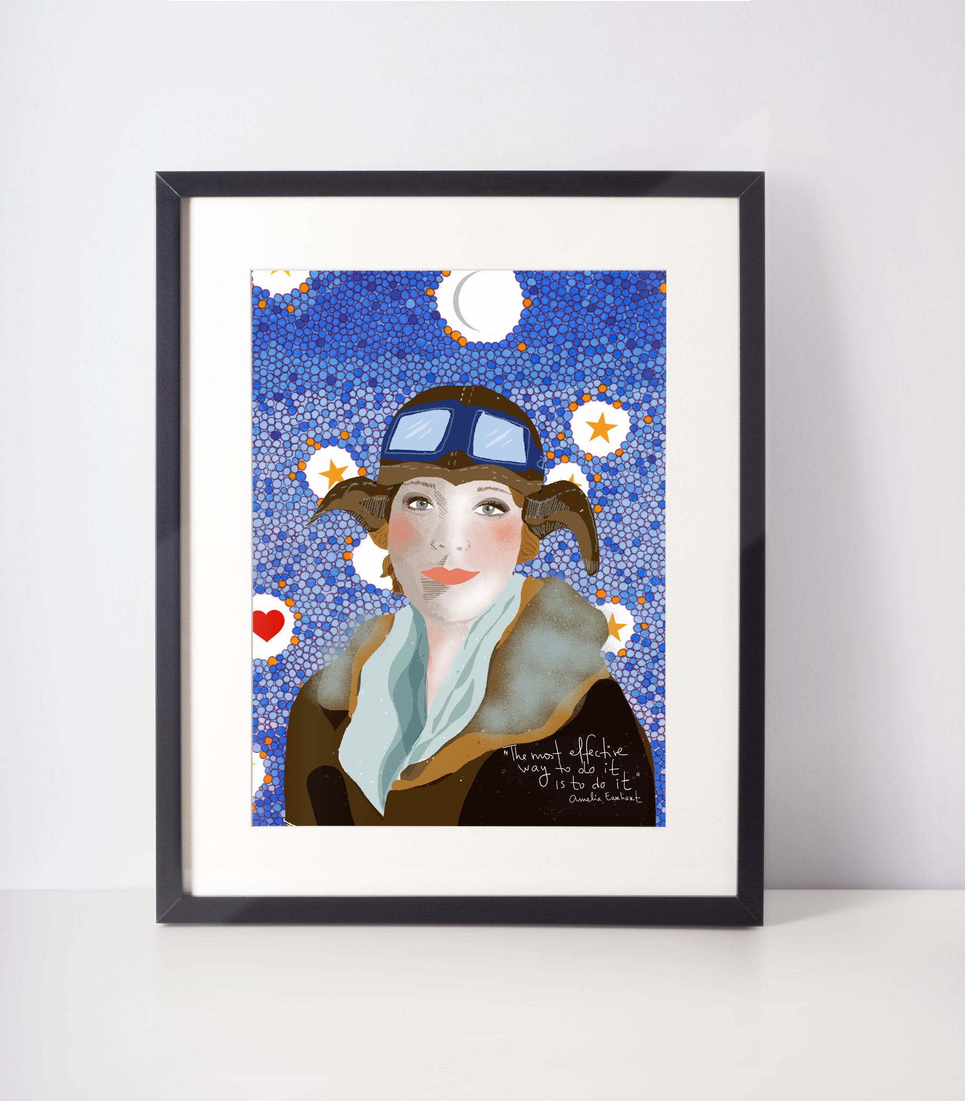 Amelia Earhart Print, Iconic Women Print Office Decor, Young girl wall art, Girls Room Bedroom Decor - VIOLETREDSTUDIO