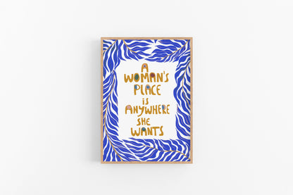 Feminist Art Print, Entryway Art, A WOMEN'S PLACE is Everywhere - VIOLETREDSTUDIO