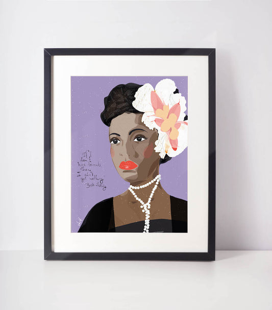Billie Holiday Art Print - VIOLETREDSTUDIO