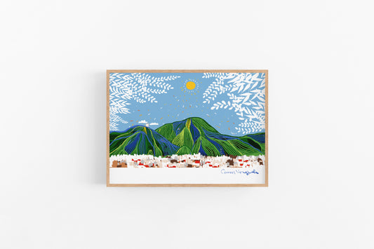 Caracas Venezuela Skyline with avila mountain range rising from behind