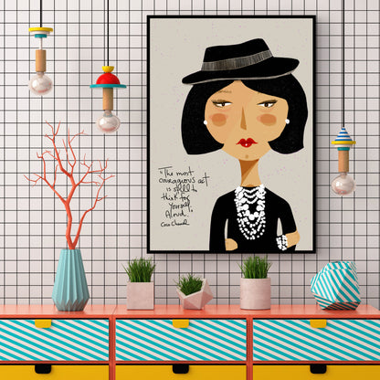 Coco Chanel Fashion Icon Art Print, Nursery Wall Art - VIOLETREDSTUDIO