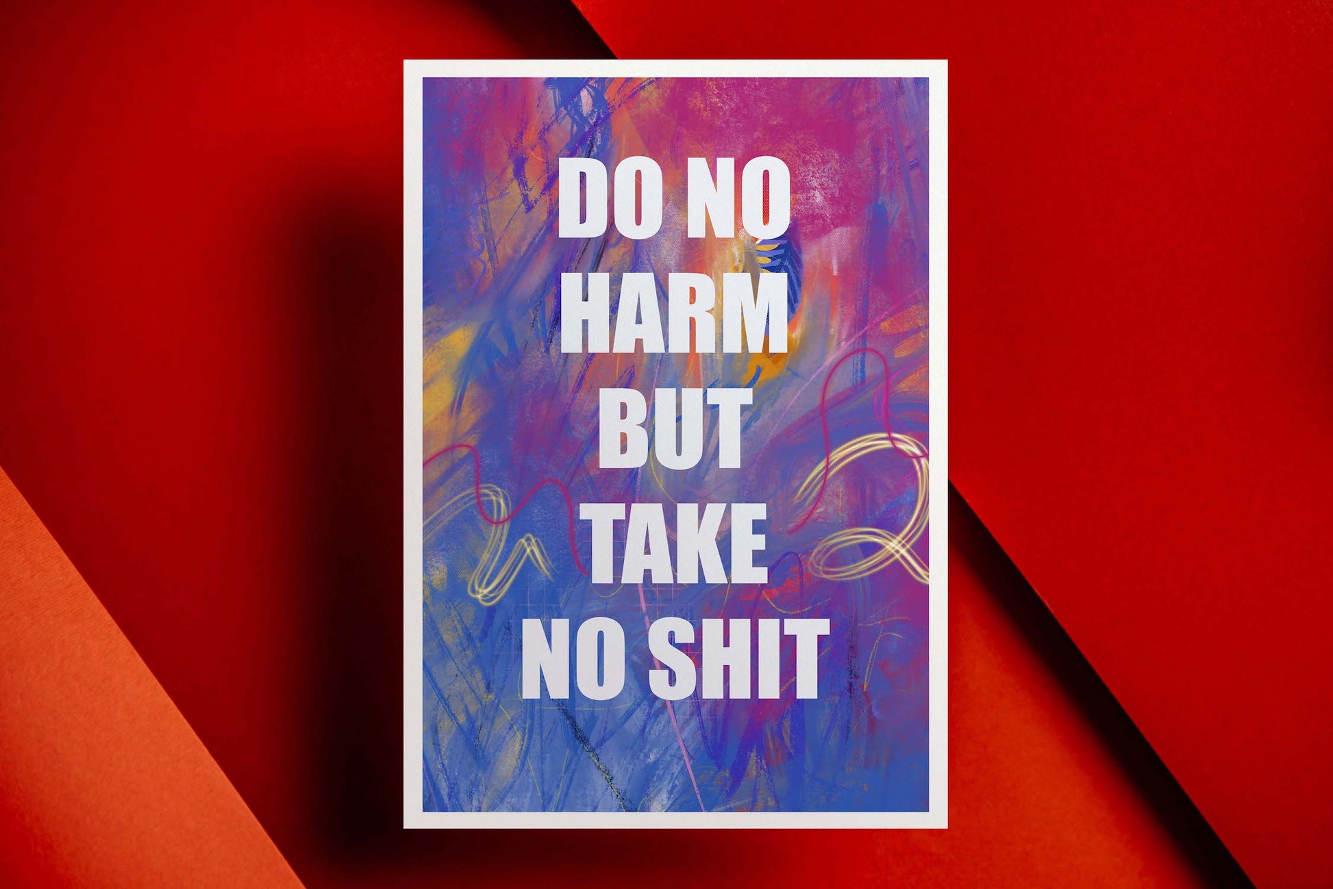 Do no Harm and Take no Sh*t Art Print, Cubicle Decor for the Irreverent Girl - VIOLETREDSTUDIO