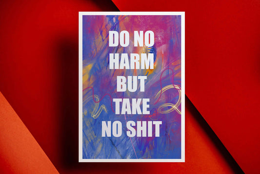 Do no Harm and Take no Sh*t Art Print, Cubicle Decor for the Irreverent Girl - VIOLETREDSTUDIO