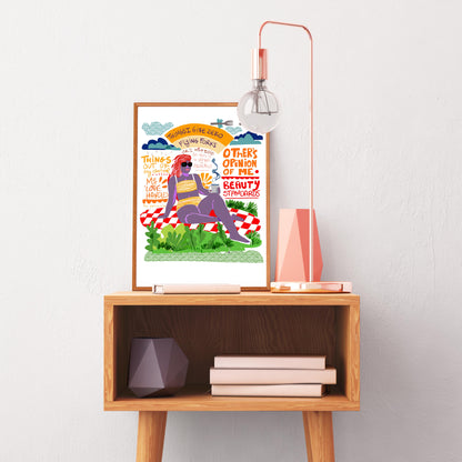 Flying forks given, Dorm Room Decor, Fresh Print Young Adult Decor - VIOLETREDSTUDIO