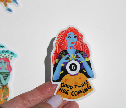GOOD THINGS are Coming- Vinyl Sticker-Optimistic Cell Phone Sticker - VIOLETREDSTUDIO