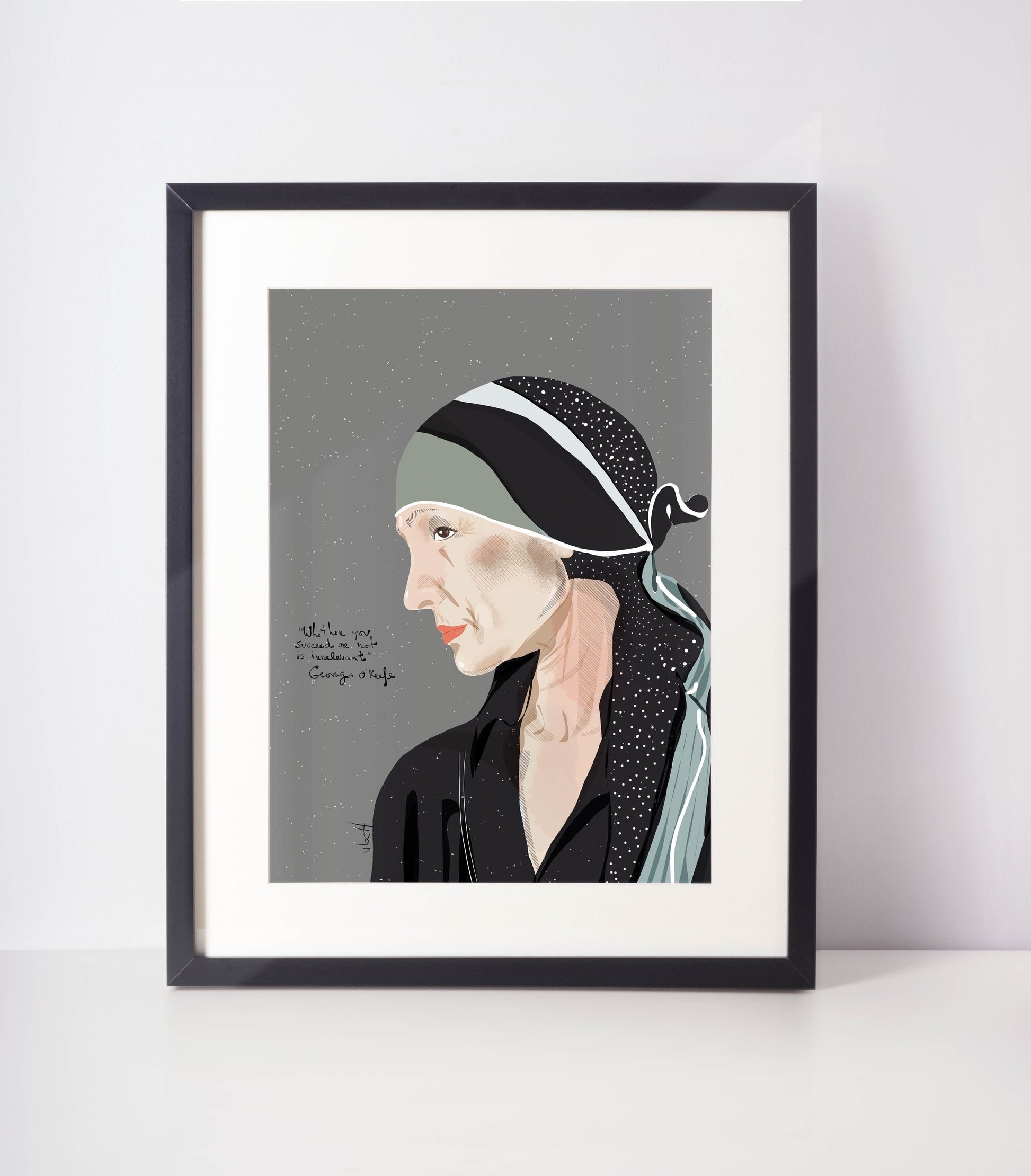 Georgia O'Keefe Art Print, Celebrity Portrait Cubicle Decor, Artist Inspiration - VIOLETREDSTUDIO