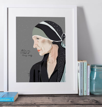 Georgia O'Keefe Art Print, Celebrity Portrait Cubicle Decor, Artist Inspiration - VIOLETREDSTUDIO