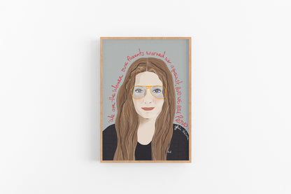 GLORIA STEINEM  Print,Iconic Women Print, Feminist Poster, Cubicle Decor - VIOLETREDSTUDIO