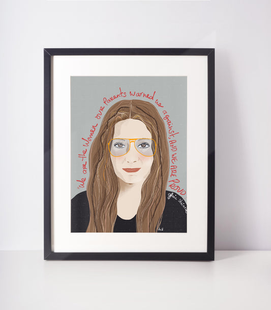 GLORIA STEINEM  Print,Iconic Women Print, Feminist Poster, Cubicle Decor - VIOLETREDSTUDIO
