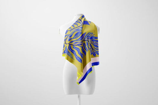 Green Fern Silky Bandana - VIOLETREDSTUDIO