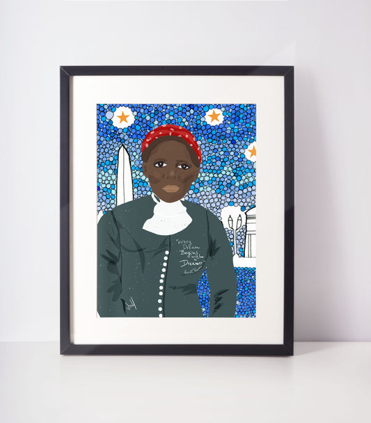 HARRIET TUBMAN Art Print, Feminist Wall Decor, Classroom Wall Art - VIOLETREDSTUDIO