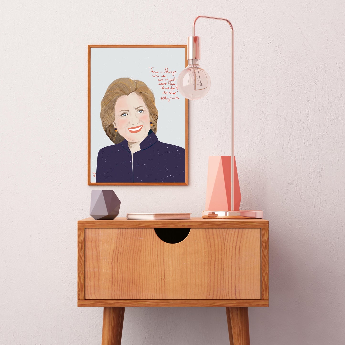 Hillary Rodham Clinton Art Print, Feminist cubicle decor - VIOLETREDSTUDIO