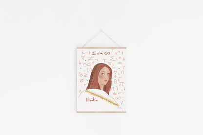 HIPATIA OF ALEXANDRIA, Inspiring women of antiquity, Dorm Room Wall Art, Science Cubicle Decor - VIOLETREDSTUDIO