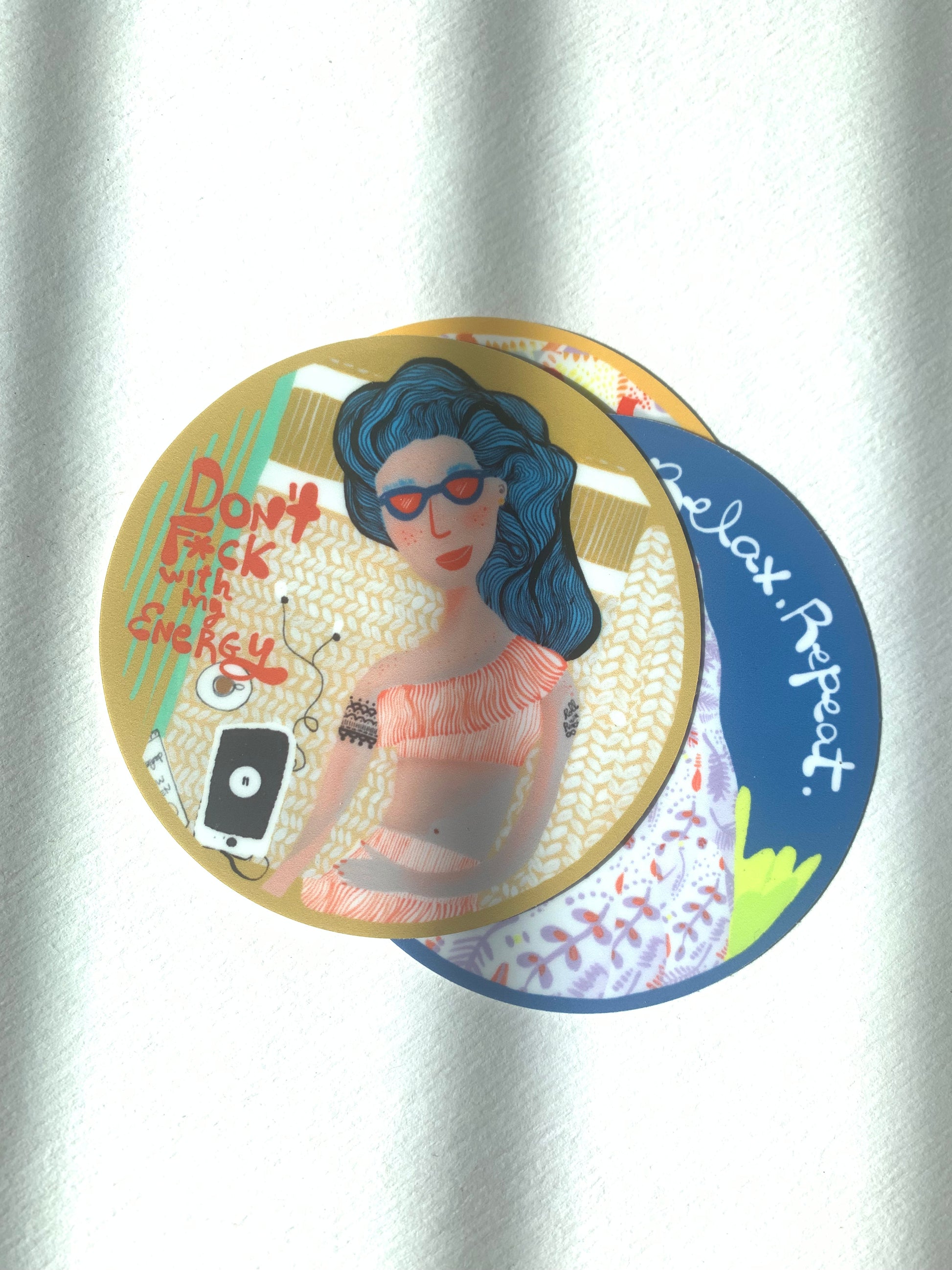 Don't F*** with my energy sticker, Water Bottle sticker, Laptop sticker, waterproof - VIOLETREDSTUDIO