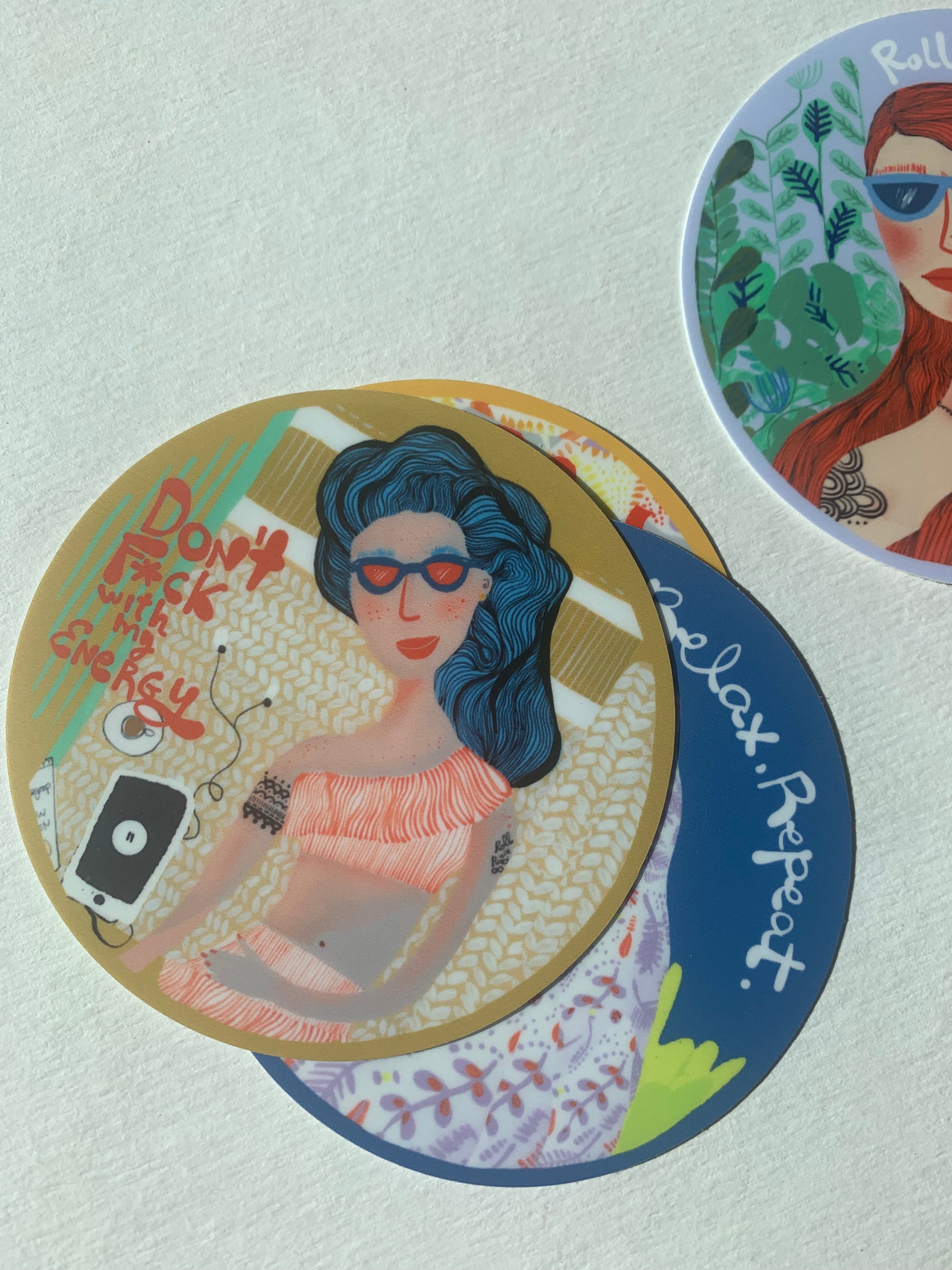 Don't F*** with my energy sticker, Water Bottle sticker, Laptop sticker, waterproof - VIOLETREDSTUDIO