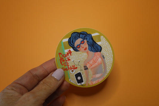 Don't F*** with my energy sticker, Water Bottle sticker, Laptop sticker, waterproof - VIOLETREDSTUDIO