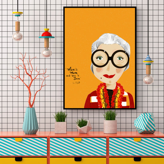 IRIS APFEL Wall Art Print, Fashion Lovers Gifts, Cubicle Decor - VIOLETREDSTUDIO