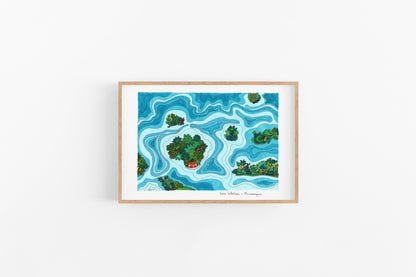 Nicaragua Art print-Cubicle DecoR-Sky Blue Art-Ready to frame Art print-Father's Day Gift - VIOLETREDSTUDIO