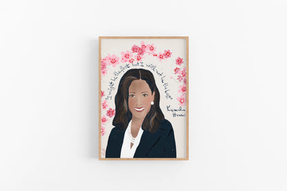 KAMALA HARRIS Portrait,  Ready to Frame Office Art Print, Madam Vice President Cubicle Decor, Feminist Posters - VIOLETREDSTUDIO