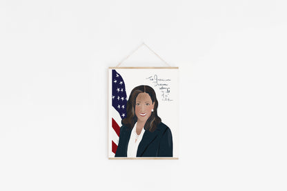 KAMALA HARRIS Portrait,  Ready to Frame Office Art Print, Madam Vice President Cubicle Decor, Feminist Posters - VIOLETREDSTUDIO